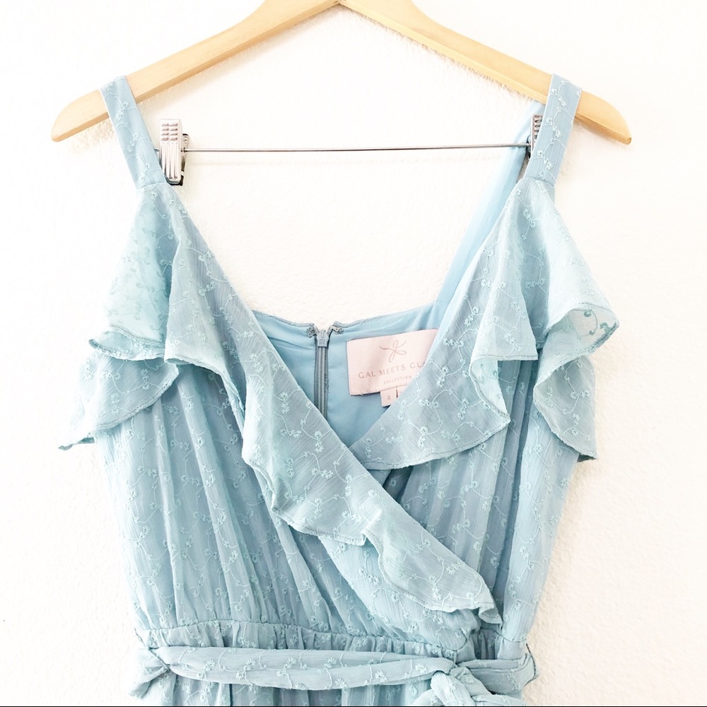 Gal Meets Glam Collection Blue Helena Ruffle Dress - Picture 6 of 12